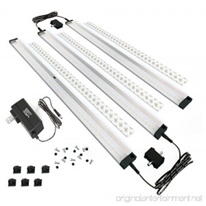 [New] EShine 3 Extra Long 20 inch Panels LED Dimmable Under Cabinet Lighting Kit Hand Wave Activated - Touchless Dimming Control Warm White (3000K) - B06WRMY42F
