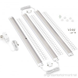 [New] EShine White Finish 3 Extra Long 20 inch Panels LED Dimmable Under Cabinet Lighting Kit Hand Wave Activated - Touchless Dimming Control Warm White - B06VS9CSC6