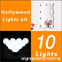 New Version Hollywood Style LED Vanity Mirror Lights Kit for Makeup Dressing Table Vanity Set Lighted Mirrors with Dimmer and Power Supply Plug in Lighting Fixture Strip  10 Bulbs  Mirror Not Included - B075RXTDPS