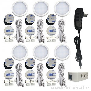 OLEDA LED Puck Lights Under Kitchen Cabinet Counter Wired(3 Ways to Install) 6 Pack - B078SY31S7