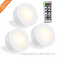 SALKING LED Puck Lights  Wireless LED Under Cabinet Lighting with Remote  Closet Light Battery Operated  Dimmable Under Counter Lights for Kitchen  Natural White-3 Pack - B07CG7RPRG