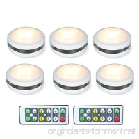 Shineled Wireless LED Puck Lights Under Cabinet Lighting with Remote Control Battery Powered Dimmable Brightness Closet Lights for Hallway Bedroom Kitchen Warm White 6 Pack（Batteries not Included） - B07CVW8F6T