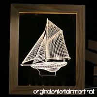 Svitlife LED 3D Wooden Photo Frame Table Lamp Creative USB Night Light for Christmas Gift Sailing Pattern - B07DM38NTP