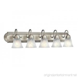 The Supply Point - 5 Light Race Track Brush Nickel Hook Arms With Alabaster Glass - B071G8ZDF3