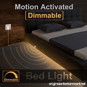 Under Bed Light Willed Dimmable Motion Activated Bed Light 5ft LED Strip with Motion Sensor and Power Adapter Bedroom Night Light Amber for Baby Crib Bedside Stairs Cabinet and Bathroom - B0739PRRB8