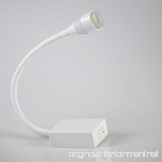 W-LITE 3W LED Hose Spotlight White Flexible Gooseneck Bed Lamp Spotlight for Art Gallery Display Without Plug 3000K Warm White - B075TZGB8G