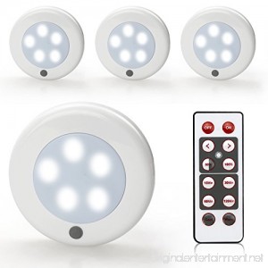 ZEEFO 4Pack LED Puck Lights Wireless Battery-Powered LED Cabinet Light With Remote Control Two Switchable Different Color and Timer Function Stick-Anywhere LED Night Light Safe Wall Light For Hallway - B017CJCTDM