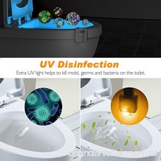 16-Color UV Sterilization Toilet Night Light Gadget Motion Sensor Activated LED Lamp Fun Washroom Lighting Add on Toilet Bowl Seat with Aromatherapy for Dad Kids Toddler Potty Training Funny Gifts - B07C69RV7D