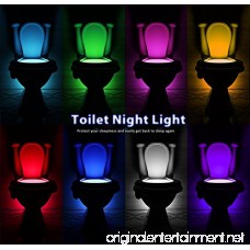 2-Pack Rechargeable Toilet Light with Waterproof Elimi 12-Colors of LED Light Motion Activated Sensor Internal Memory Light Detection - B0776KYG1M