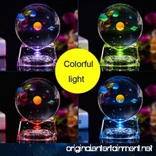 3D Crystal Ball with Solar System model and LED lamp Base Clear 80mm (3.15 inch) Solar System Crystal Ball Best Birthday Gift for Kids Teacher of Physics Girlfriend Gift Classmates and Kids Gift - B075HCVVY7