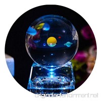 3D Crystal Ball with Solar System model and LED lamp Base  Clear 80mm (3.15 inch) Solar System Crystal Ball  Best Birthday Gift for Kids  Teacher of Physics  Girlfriend Gift  Classmates and Kids Gift - B075HCVVY7