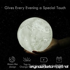 3D Moon Lamp 5.9 inch Slopehill Lunar Night Light LED Yellow Warm and White 3 Colors Change Tapping Control with USB Charging Home Decorative Lights Baby Nursery Lamp Best Gift (15 cm) - B075ZF69B7
