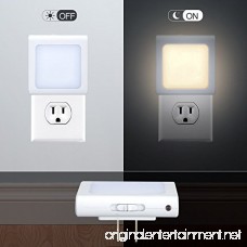 [4Pack] Vintar Plug-in Led Night Light with Auto Dusk to Dawn Sensor Adjustable Brightness Warm White Lights for Hallway Bedroom Kids Room Kitchen Stairway Bathroom - B07DCQKTC3