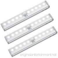 AMIR Motion Sensor Lights  10-LED DIY Stick-on Anywhere Battery Operated Portable Wireless Cabinet Night/Stairs/Step/Closet Light Bar with Magnetic Strip (White  3 Pack) - B06XPB98QV