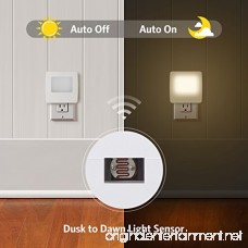 AMIR Plug-in Night Light Warm White LED Nightlight with Auto Dusk to Dawn Sensor Energy Efficient Night Lamp for Bathroom Hallway Nursery Stairway Kitchen UL Listed Plug (4 Packs) - B077B3XJ2V