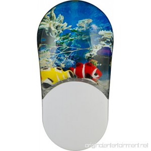 Aqualites 10908 Tropical Fish LED Night Light Plug-In Color Changing Light Sensing Auto On/Off Soft Multicolor Glow Energy Efficient Features Soothing Oceanic Image of Coral Reef and Clown Fish - B001CQ49LC