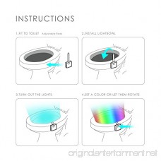 Colorful Motion Sensor Toilet Nightlight ，Oenbopo Home Toilet Bathroom Human Body Auto Motion Activated Sensor Seat Light Night Lamp 8-Color Changes(Only Activates in Darkness) - B01HBESL9O