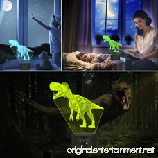 Dinosaur 3D Night Light Table Desk Lamp Elstey 7 Colors Optical Illusion Touch Control Lights with Acrylic Flat & ABS Base & USB Cable for Christmas Gift - B077K1DJLR