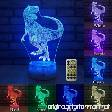 FlyonSea Night Lights for Kids Bedside Lamp 7 Colors Change Remote Control with Timer Kids Night Light optical illusion Lamps for Kids Lamp As a Gift Ideas for Boys or Girls (Dinosaur) - B07CWCD32K