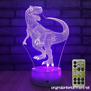 FlyonSea Night Lights for Kids Bedside Lamp 7 Colors Change Remote Control with Timer Kids Night Light optical illusion Lamps for Kids Lamp As a Gift Ideas for Boys or Girls (Dinosaur) - B07CWCD32K