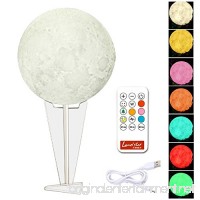 Globalstore 3D Moon Lamp Baby Night Light Remote Control  White and Warm White with Adjustable 7 Colors Rechargeable and Timer(5.9Inch) - B075J92CC5
