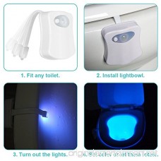 iBetterLife 2 Pack Advanced LED Toilet Lights Motion Detection 8-Color Changing Inside Toilet Bowl Nightlight Infrared Auto Motion Activated Sensor Seat Lamp Fixtures (Only Activates in Dark) - B074D76VFK