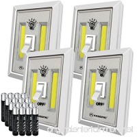 LED Night Light  Kasonic 200 Lumen Cordless COB LED Light Switch  Under Cabinet  Shelf  Closet  Garage  Kitchen  Stairwell and More  Battery(Included) Operated (4 Pack) - B071W2JYDN
