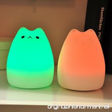 Litake Cat Night Light USB Rechargeable Night Lights for Kids Cute Multicolor Silicone Soft Kitty Nursery Lamp with Warm White and 7-Color for Kids Baby Children (Celebrity Cat) - B01N67DOAO