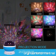 Lullaby Night Light MINGKIDS Rechargeable Stars Moon Projector Warm Night Lamp Changing Color Light Rotation 12 Songs Gift for Babies Children Nursery (Star Moon Projector) - B073VQZG5H