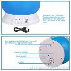 Lullaby Night Light MINGKIDS Rechargeable Stars Moon Projector Warm Night Lamp Changing Color Light Rotation 12 Songs Gift for Babies Children Nursery (Star Moon Projector) - B073VQZG5H