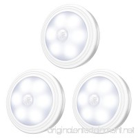 NEW VERSION AMIR Motion Sensor Light  Cordless Battery-Powered LED Night Light  Wall Light  Magnet Closet Lights  Safe Lights for Stairs  Hallway  Bathroom  Kitchen  Cabinet (Pack of 3  White) - B076K2Y525