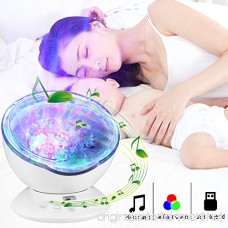 Ocean Wave Projector Night Light Projector LBell Sleep Sound Machine with Remote Music Player Timer Room Decor for Infant Baby Kids Nursery Living Room and Bedroom (White) - B07818BMG1