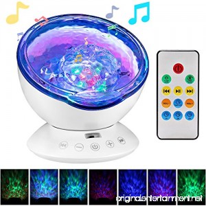 Ocean Wave Projector Night Light Projector LBell Sleep Sound Machine with Remote Music Player Timer Room Decor for Infant Baby Kids Nursery Living Room and Bedroom (White) - B07818BMG1