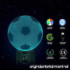 Soccer 3D LED Night Light Touch Table Desk Optical Illusion Lamps Elstey 7 Color Changing Lights with Acrylic Flat & ABS Base & USB Charger - B01GJ44VH8