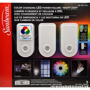 Sunbeam Color Changing LED Power Failure / Night Light 3 Pack - B075NXSKBX