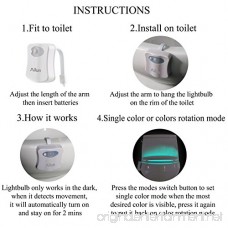 Toilet Night Light[1Pack] by Ailun Motion Activated LED Light 8 Colors Changing Toilet Bowl Nightlight for Bathroom[Battery Not Included] Perfect Decorating Combination Along with Water Faucet Light - B079ZWNHLG
