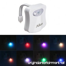 Toilet Night Light[1Pack] by Ailun Motion Activated LED Light 8 Colors Changing Toilet Bowl Nightlight for Bathroom[Battery Not Included] Perfect Decorating Combination Along with Water Faucet Light - B079ZWNHLG