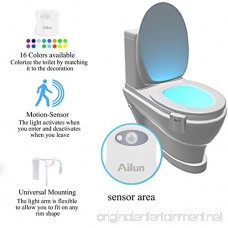 Toilet Night Light[2Pack]by Ailun Motion Activated LED Light 16 Colors Changing Toilet Bowl Nightlight for Bathroom[Battery Not Included] Perfect Decorating Combination Along with Water Faucet Light - B079GMLB13