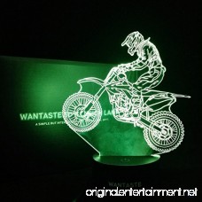 WANTASTE 3D Motocross Lamp Optical Illusion Night Light for Room Decor & Nursery Cool Birthday Gifts & 7 Color Changing Toys with Battery Backup for Kids Boys Father & Sports Guy - B07B4WXWHN