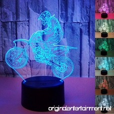 WANTASTE 3D Motocross Lamp Optical Illusion Night Light for Room Decor & Nursery Cool Birthday Gifts & 7 Color Changing Toys with Battery Backup for Kids Boys Father & Sports Guy - B07B4WXWHN
