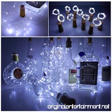 Wine Bottle Lights with Cork LoveNite 10 Pack Battery Operated LED Cork Shape Silver Copper Wire Colorful Fairy Mini String Lights for DIY Party Decor Christmas Halloween Wedding (Cool White) - B076KX85QK