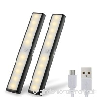 Wireless Motion Sensor Cabinet Light Drawer Closet Lights USB Rechargeable 10 LED Cabinet Lighting Magnetic Removable Stick-On Anywhere for Wardrobe/Stairs/Closet/Drawer  Warm White  2 Pack - B06XXNLHKW