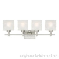 6304100 Alexander Four-Light Indoor Wall Fixture  Brushed Nickel Finish with Rippled White Glazed Glass - B01LR5ICUG