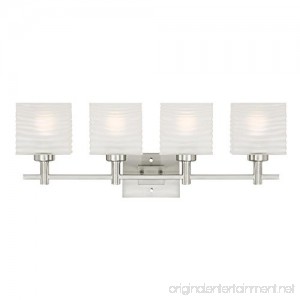 6304100 Alexander Four-Light Indoor Wall Fixture Brushed Nickel Finish with Rippled White Glazed Glass - B01LR5ICUG