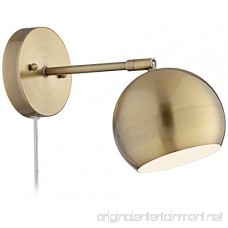 Antique Brass Sphere Shade Pin-up LED Wall Lamps Set of 2 - B078YX8JGX