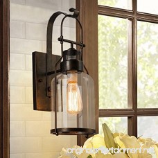 BAYCHEER HL422437 Industrial Country Style 18'' H Single Light wall sconces Wall Lighting with Cylinder glass shade use 1 E26 Bulb in Rust - B06XDG48YJ