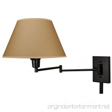 Cambridge 13 Swing Arm Wall Lamp - Plug In/Wall Mount Opaque Paper Shade 150W 3-Way + Cord Covers Black Finish - B017V7OUHS