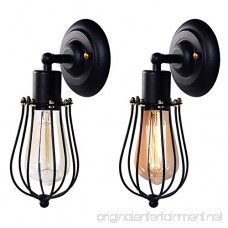 CMYK Wire Cage Wall Sconce LED Dimmable Metal Industrial Oil Rubbed Bronze Wall Light Shade Vintage Style Edison Mini Antique Fixture For Headboard Bedroom Garage Porch Mirror 2Pack - B00Y2JRP44