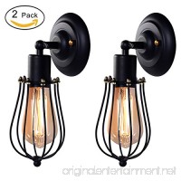 CMYK Wire Cage Wall Sconce  LED Dimmable Metal Industrial Oil Rubbed Bronze Wall Light Shade Vintage Style Edison Mini Antique Fixture For Headboard Bedroom Garage Porch Mirror 2Pack - B00Y2JRP44