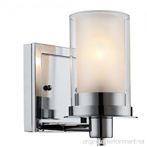 Designers Impressions Juno Polished Chrome 1 Light Wall Sconce / Bathroom Fixture with Clear and Frosted Glass: 73465 - B01MT3J4VU